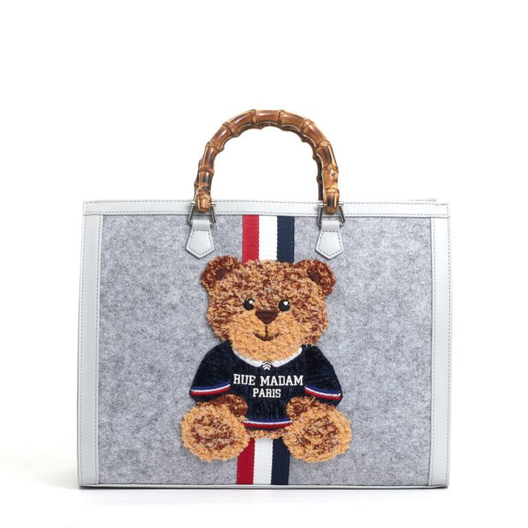 Sorelle Perego tote bag grigio grande con Teddy e tracolla Economico