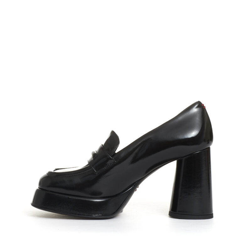 Sorelle Perego mocassino vernice nero platò tacco 90 mm Hotsell