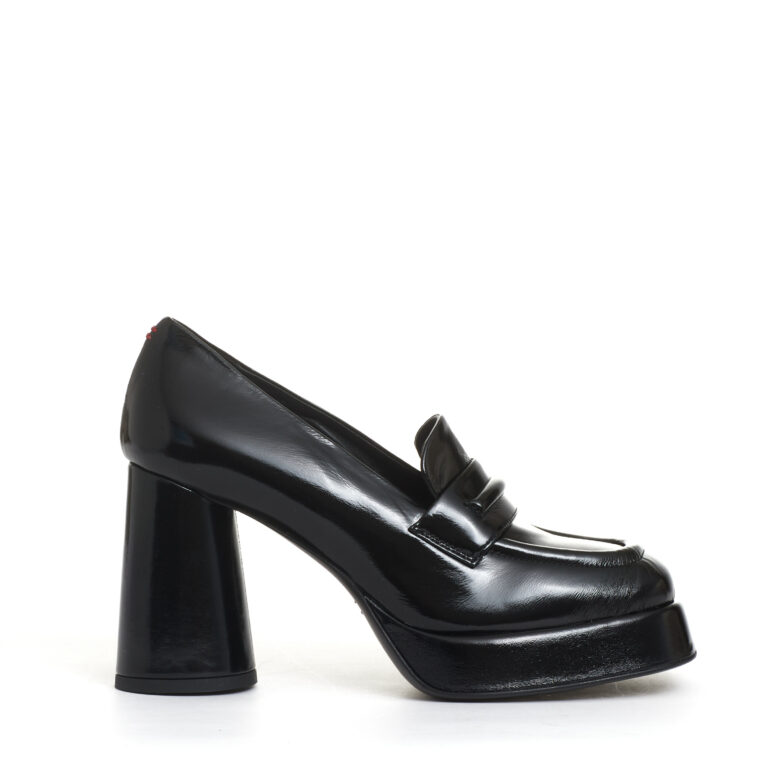 Sorelle Perego mocassino vernice nero platò tacco 90 mm Hotsell
