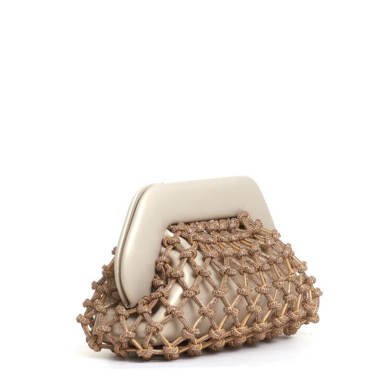 Sorelle Perego clutch strass oro Saldi Di Fabbrica