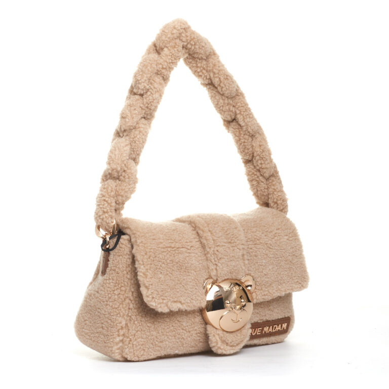 Sorelle Perego borsa teddy beige con orsetto metallo In Linea