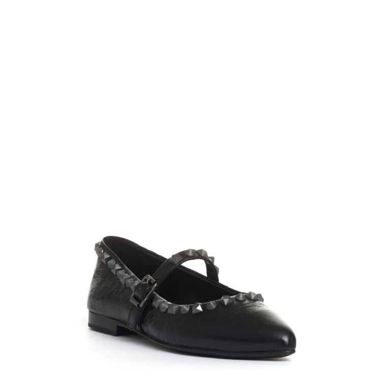 Sorelle Perego ballerina pelle nera borchie Promozione