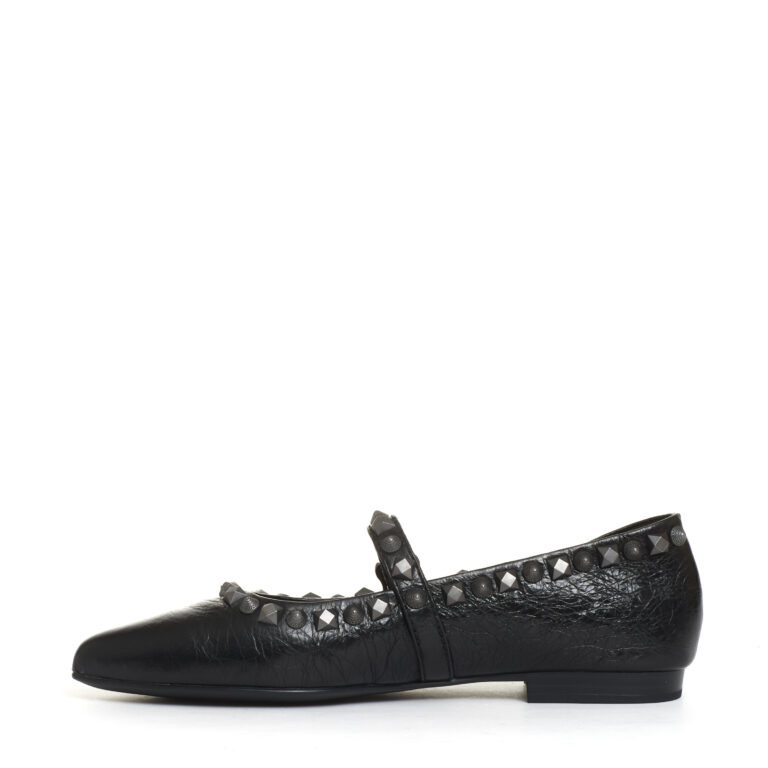Sorelle Perego ballerina pelle nera borchie Promozione
