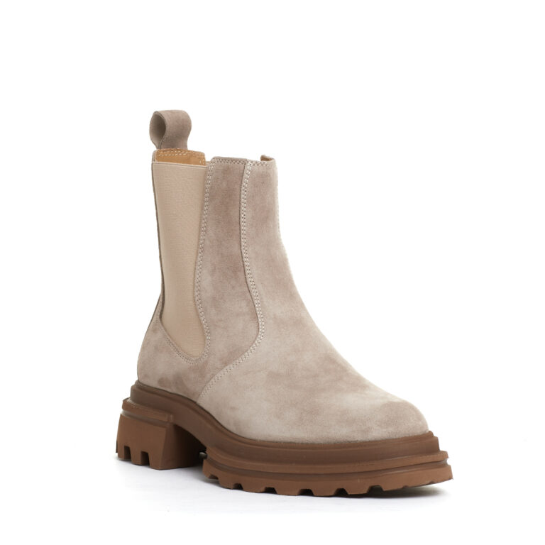 Sorelle Perego chelsea boot elastico camoscio beige Prezzo Ridotto