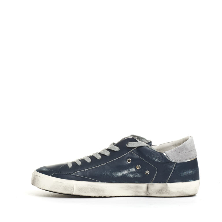 Sorelle Perego Paris pelle blu e grigia Sottocosto