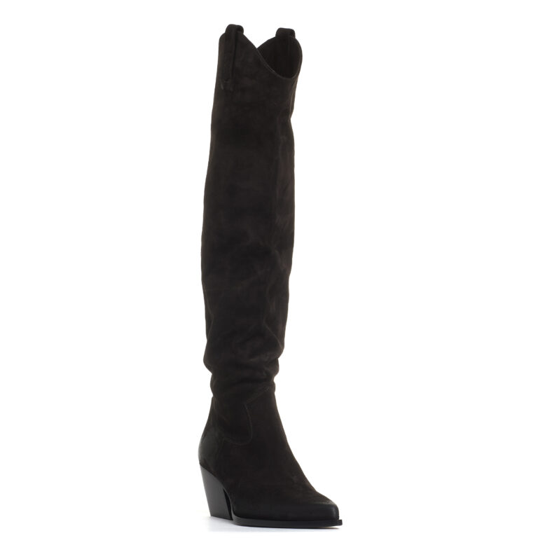 Sorelle Perego stivale texano in camosco testa di moro Presa
