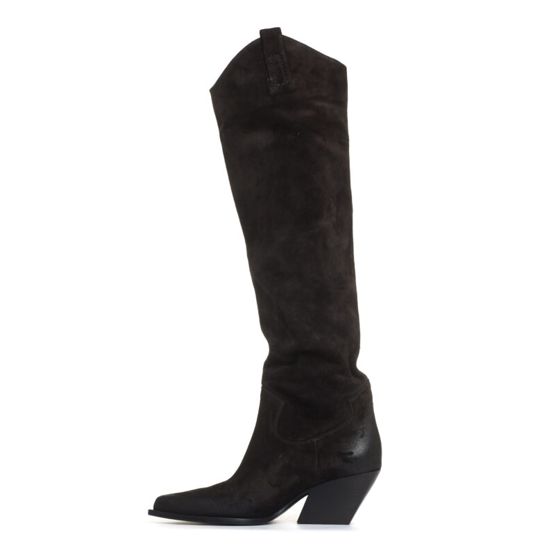 Sorelle Perego stivale texano in camosco testa di moro Presa