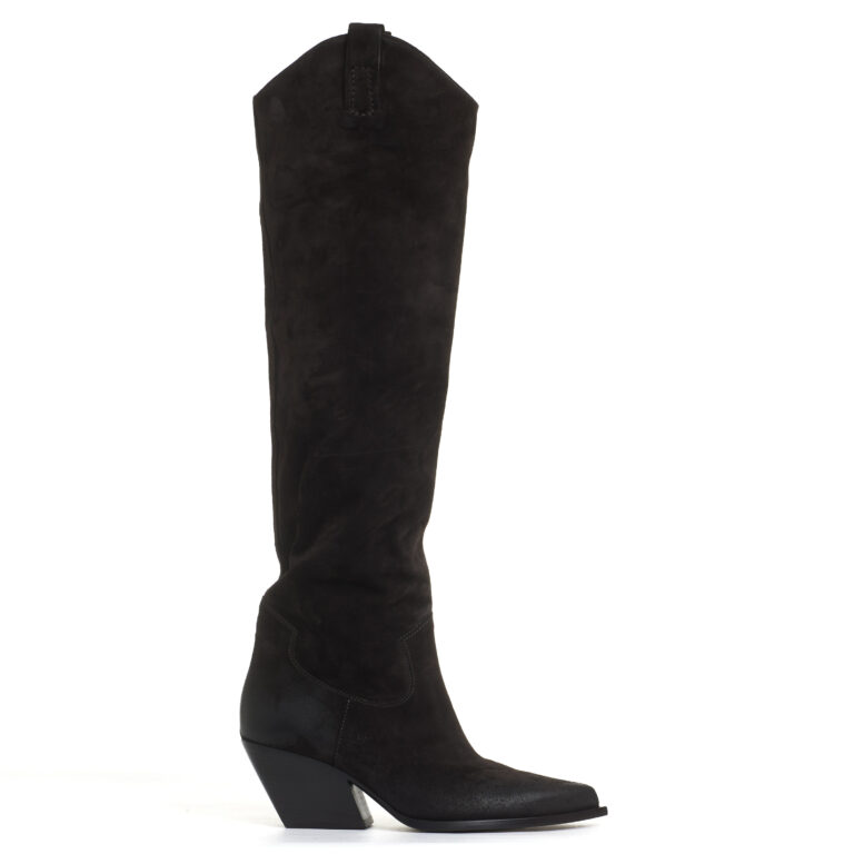 Sorelle Perego stivale texano in camosco testa di moro Presa