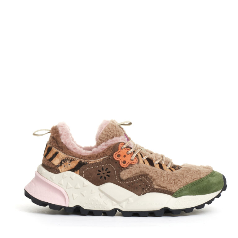 Sorelle Perego sneakers teddy beige verde e marrone