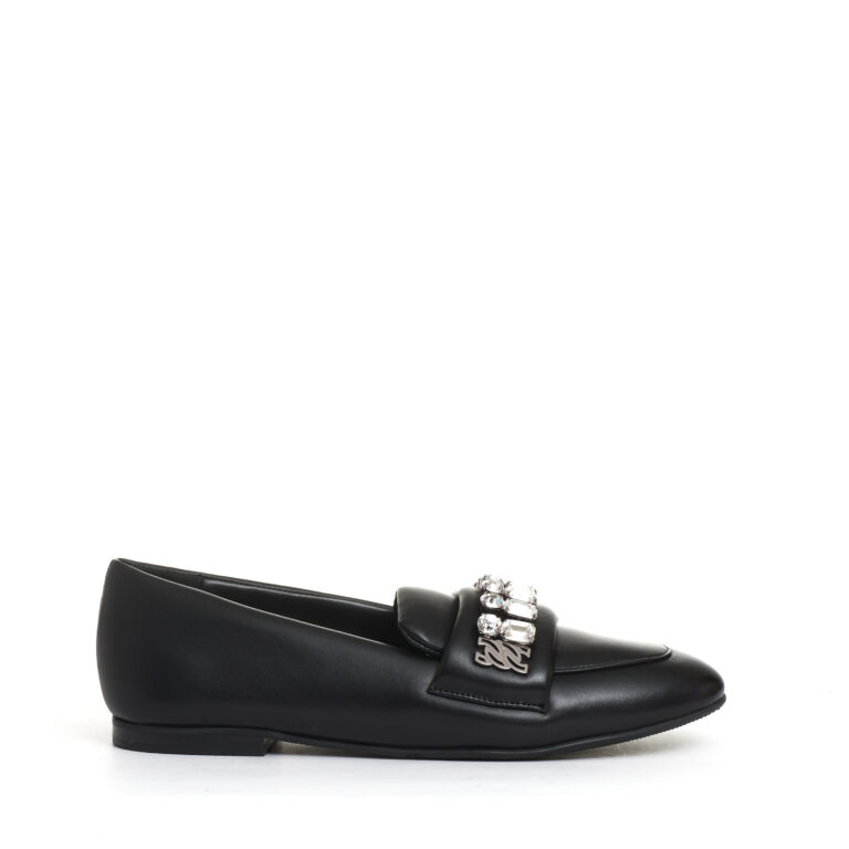Sorelle Perego mocassino nero con strass