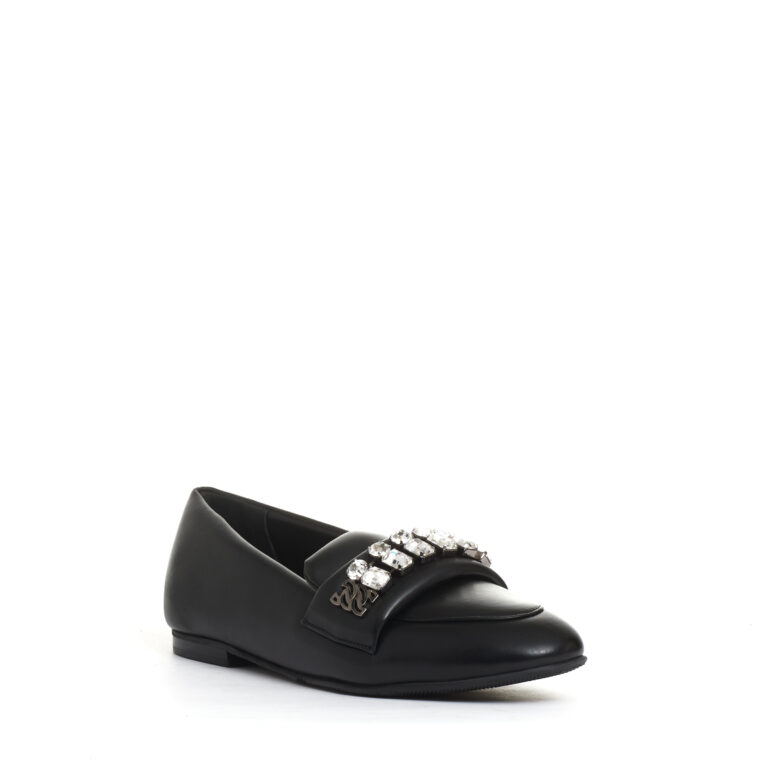 Sorelle Perego mocassino nero con strass Moda