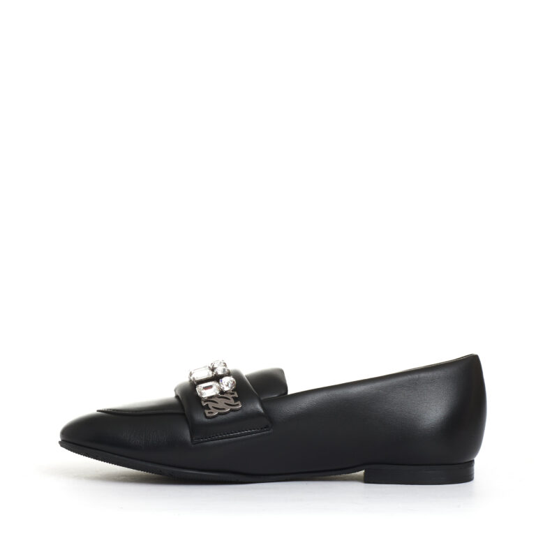 Sorelle Perego mocassino nero con strass Moda