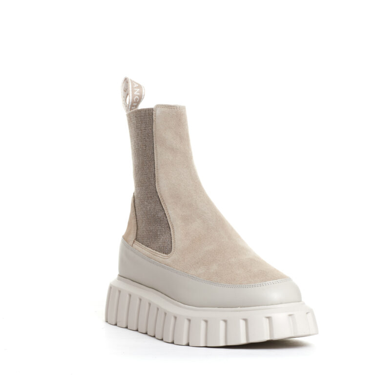 Sorelle Perego chelsea boot pelle beige e camoscio 2025