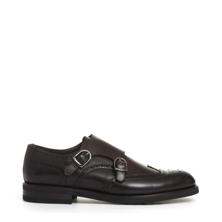 Sorelle Perego derby doppia fibbia pelle marrone