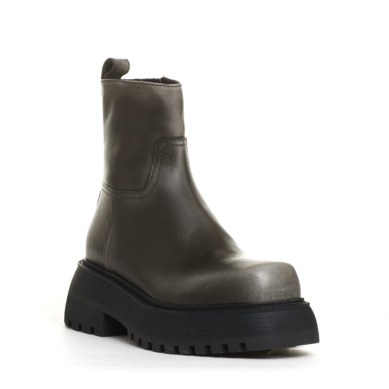 Sorelle Perego stivaletto fondo grosso pelle grigio washed Pezzi Unici