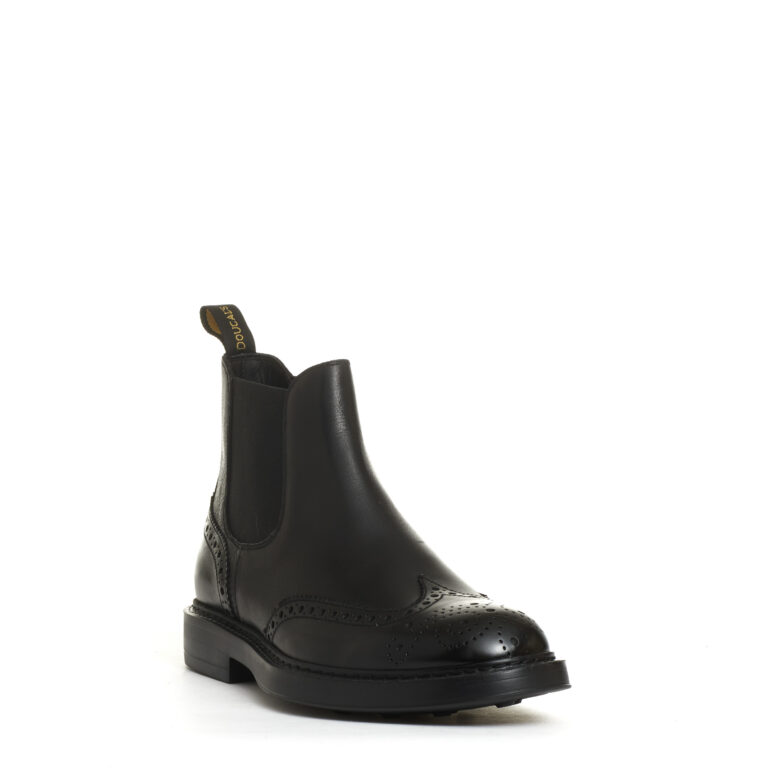 Sorelle Perego beatles pelle nera bucature fondo extralight Sconto