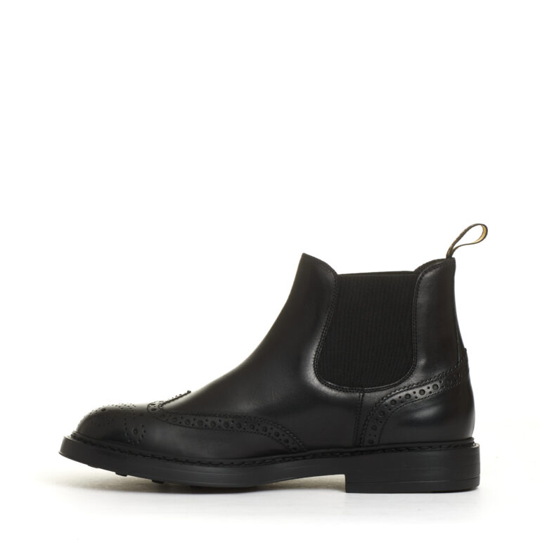 Sorelle Perego beatles pelle nera bucature fondo extralight Sconto