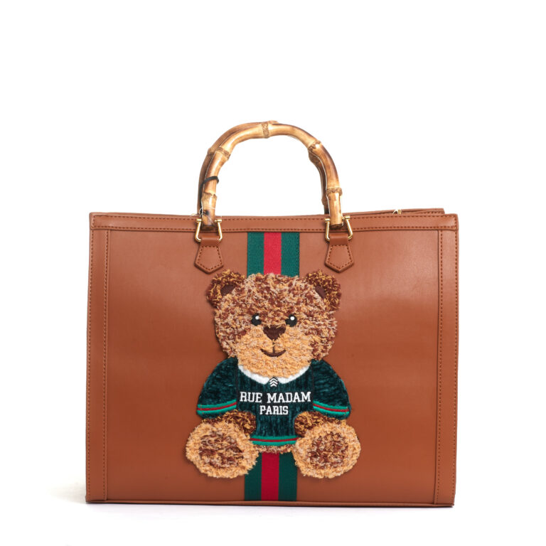 Sorelle Perego tote bag cuoio grande con Teddy e tracolla ACQUISTA ORA