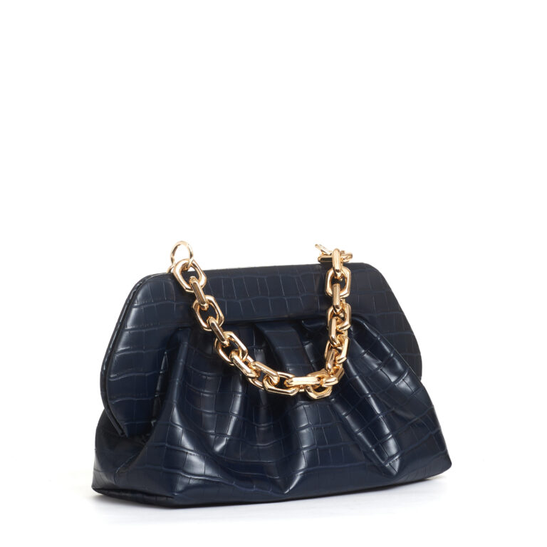 Sorelle Perego clutch stampa cocco blu Trasporto libero internazionale