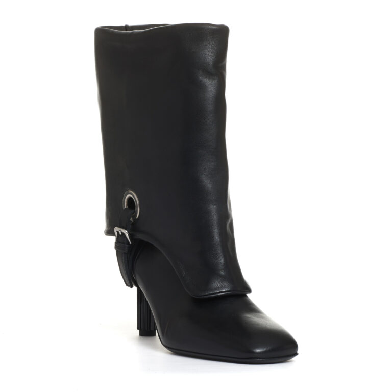 Sorelle Perego stivaletto con risvolto tacco 70 mm nero Italia