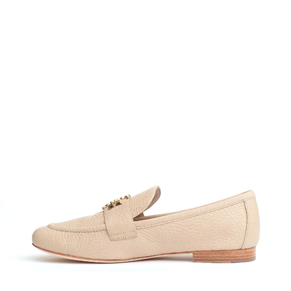 Sorelle Perego mocassino Eleanor pelle beige logo Sottocosto