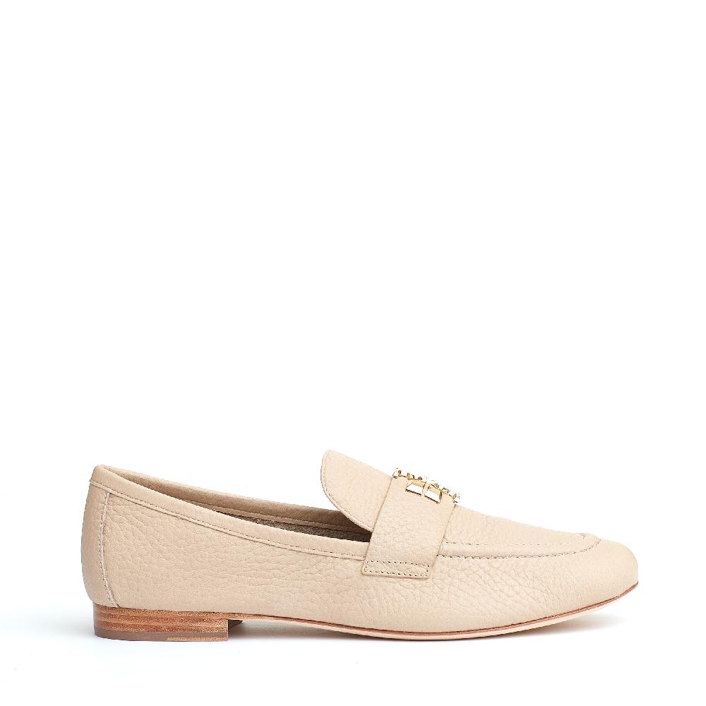 Sorelle Perego mocassino Eleanor pelle beige logo Sottocosto