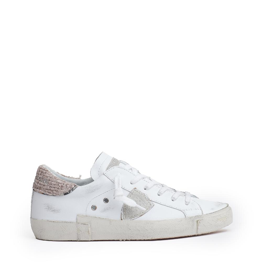 Sorelle Perego Paris pelle bianca con inserti in bouclè nero Presa