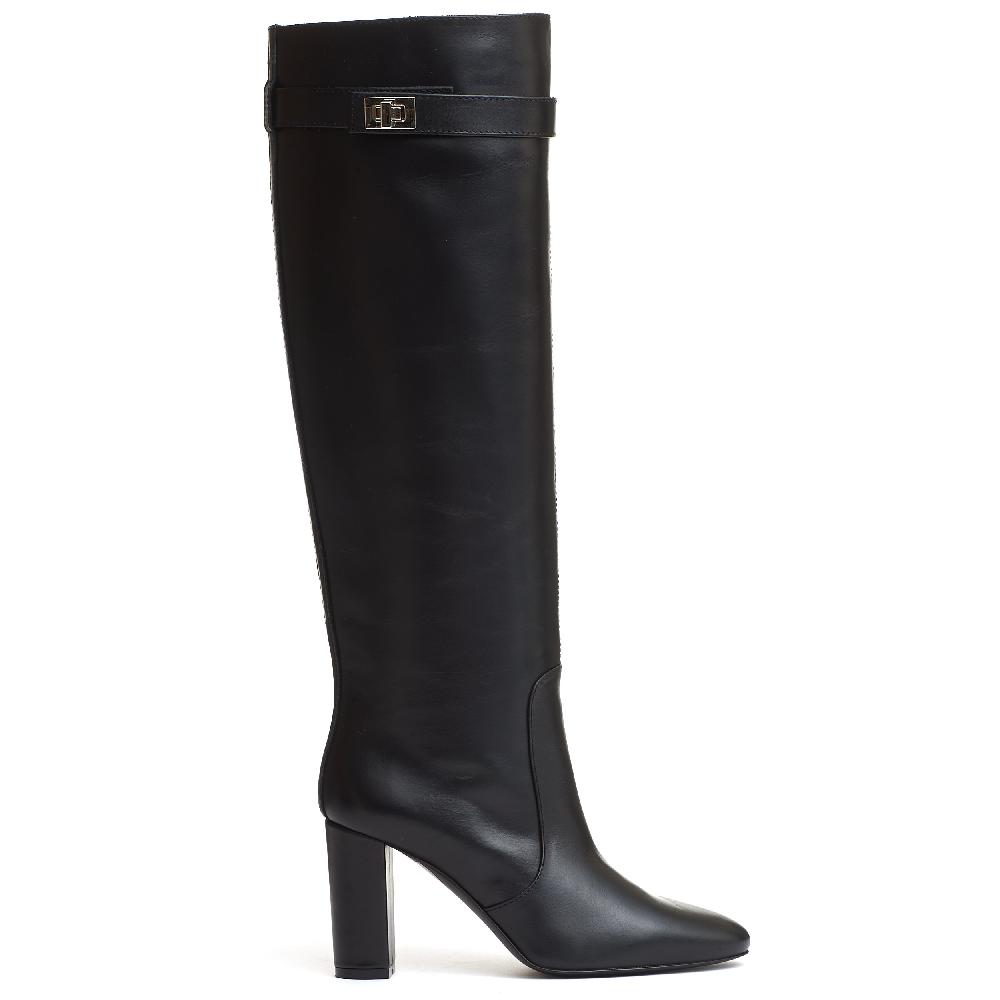 Sorelle Perego stivale pelle nera tacco 90 mm Vendite Flash