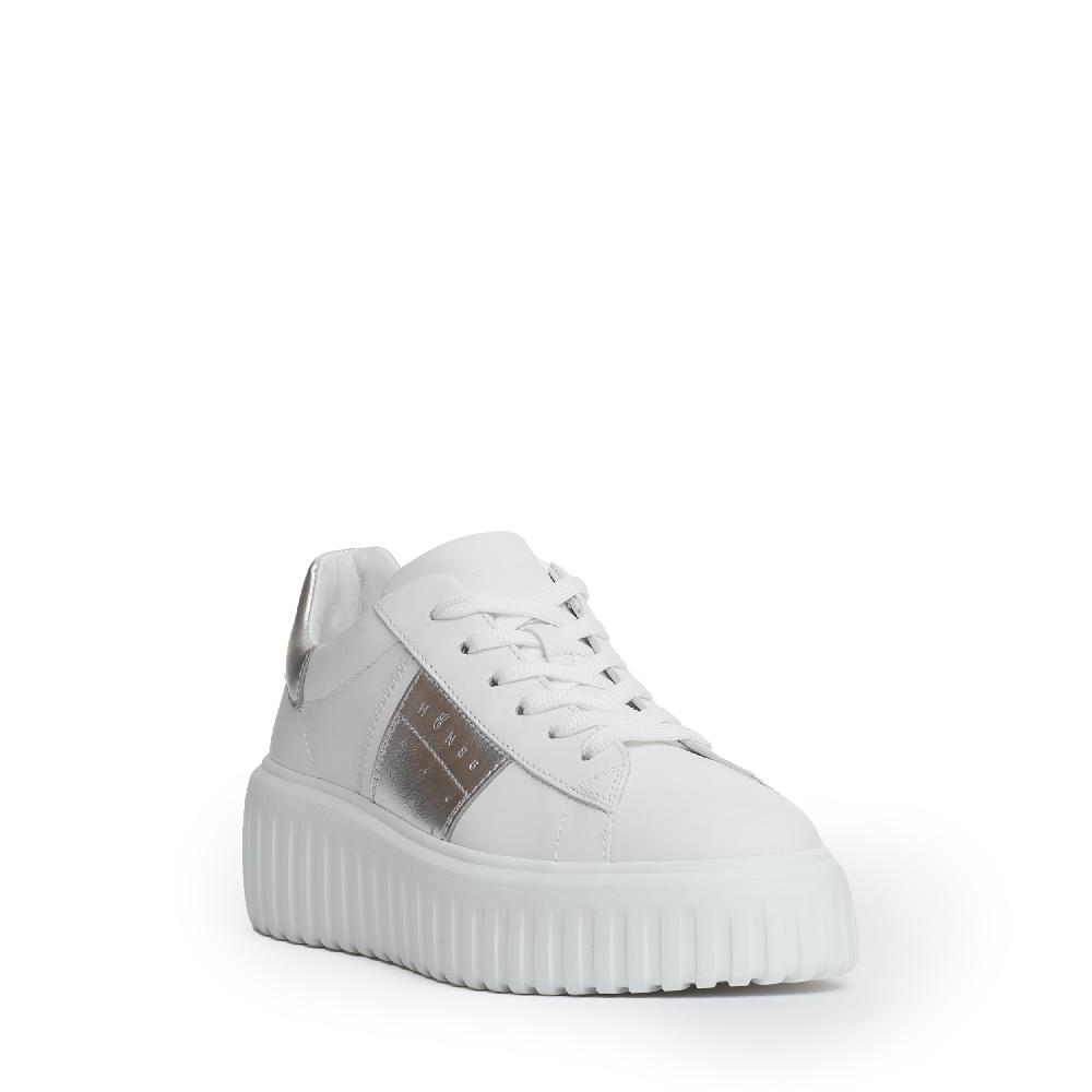 Sorelle Perego h stripes pelle bianco argento Offerte esclusive