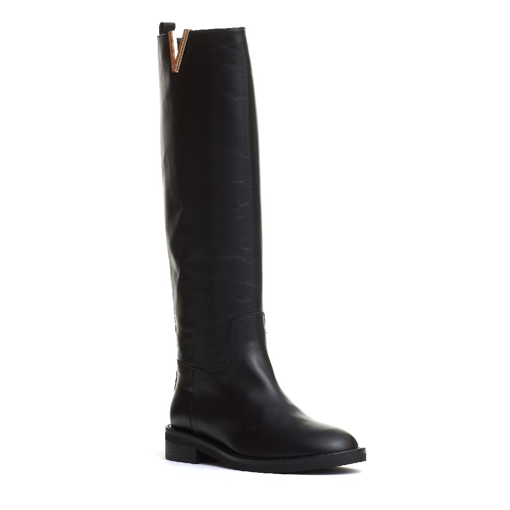 Sorelle Perego stivale pelle nera V argento Latest stili