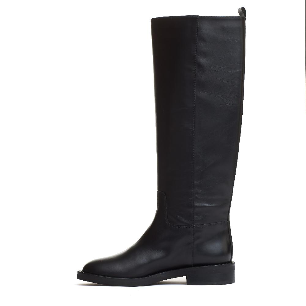 Sorelle Perego stivale pelle nera V argento Latest stili