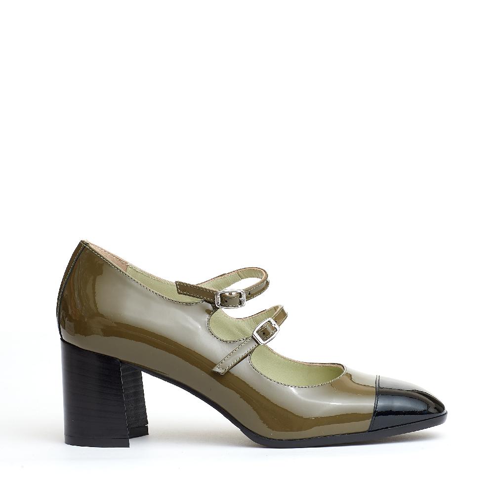 Sorelle Perego pump cinturini verde e nera Ultimi due giorni