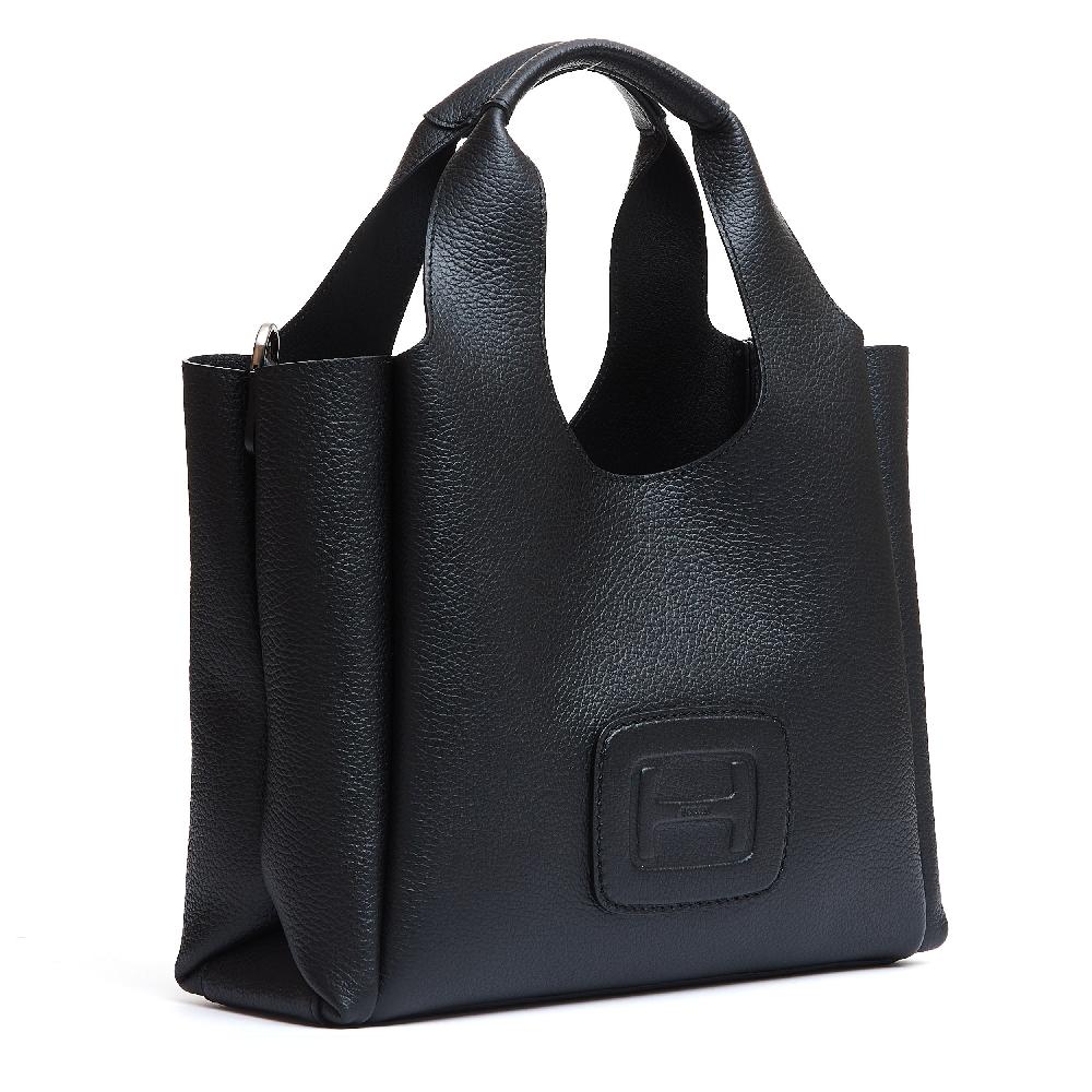 Sorelle Perego H bag shopping pelle nero Ultimo giorno