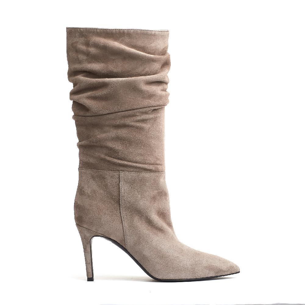 Sorelle Perego stivaletto arricciato camoscio antilope Fino al 60% di sconto
