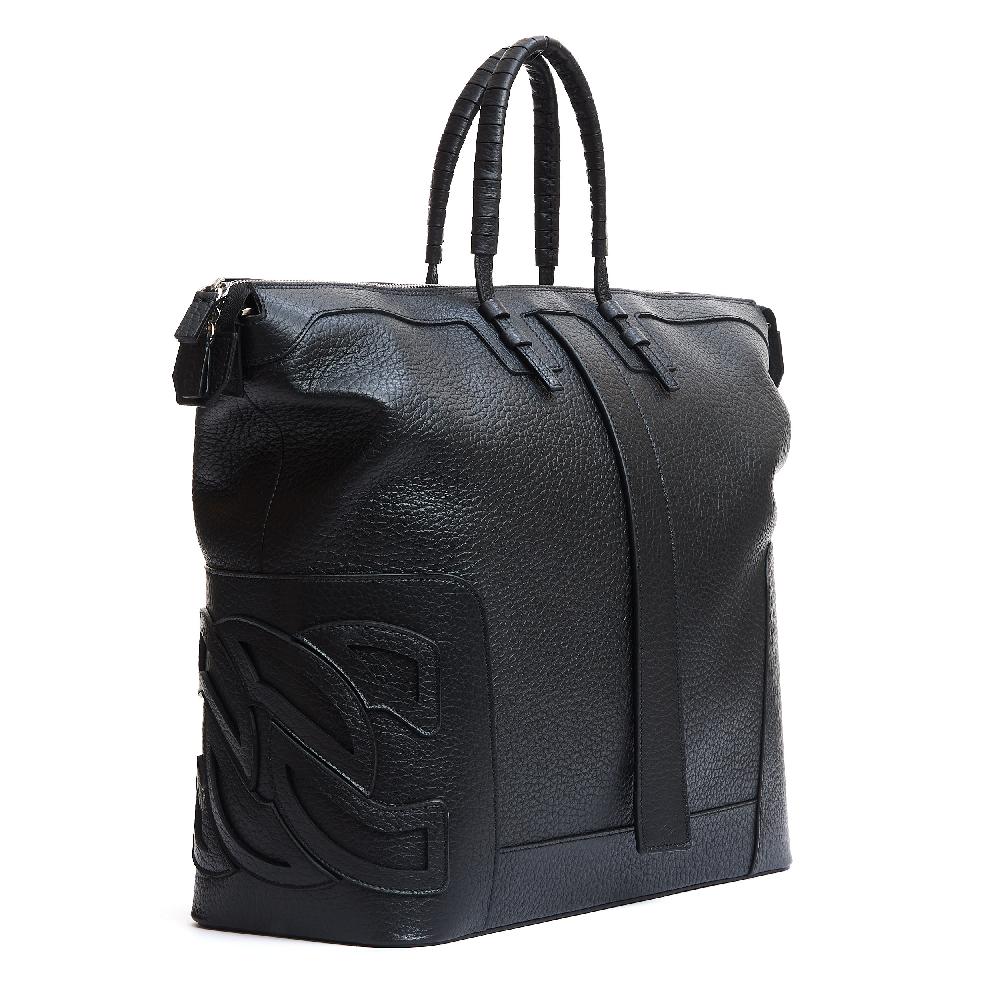 Sorelle Perego borsa doppio manico in pelle martellata nera Discount Store per i nuovi prodotti