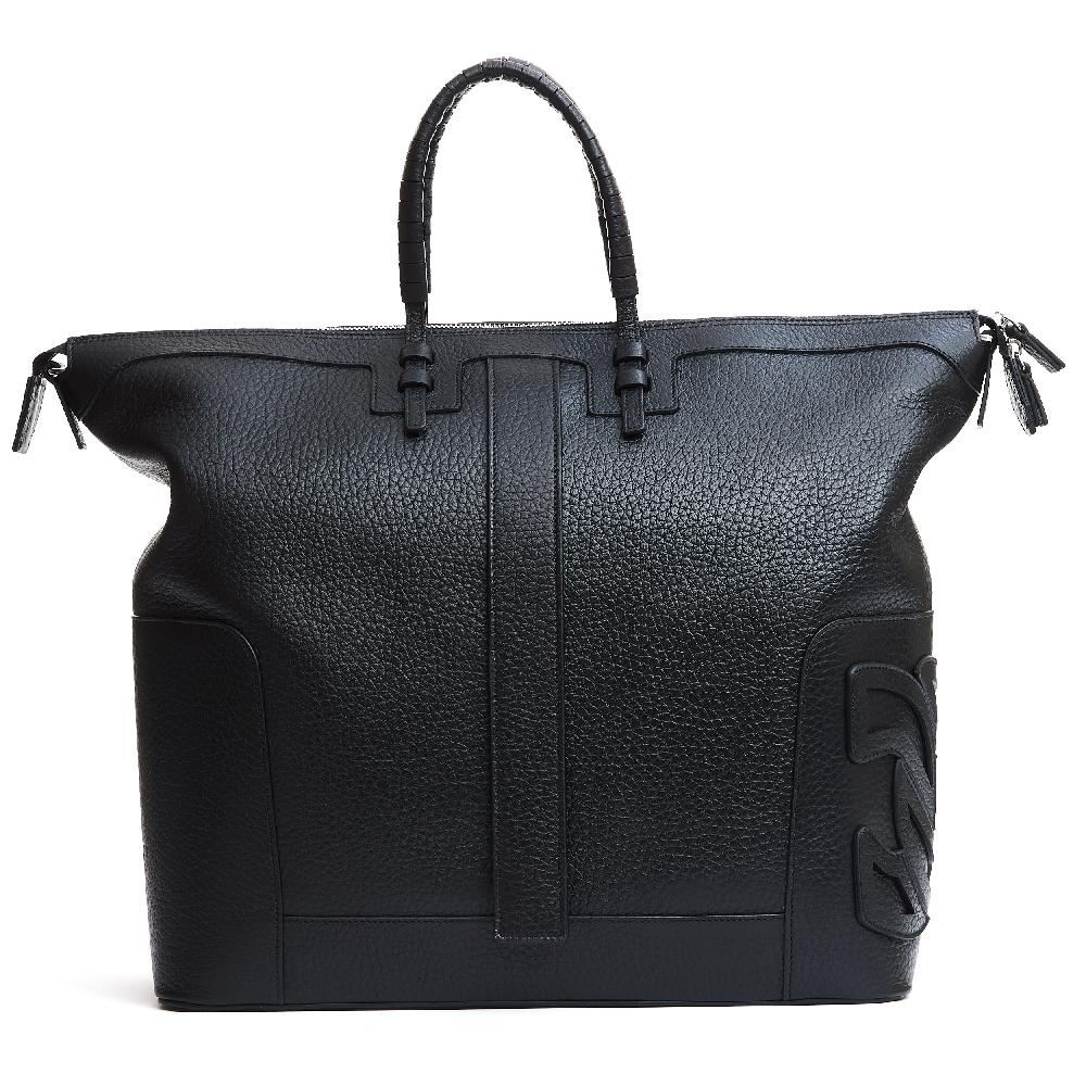 Sorelle Perego borsa doppio manico in pelle martellata nera Discount Store per i nuovi prodotti