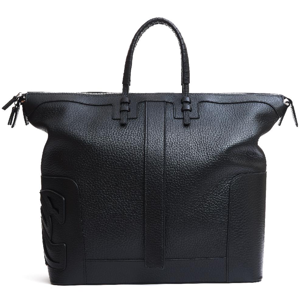 Sorelle Perego borsa doppio manico in pelle martellata nera Discount Store per i nuovi prodotti