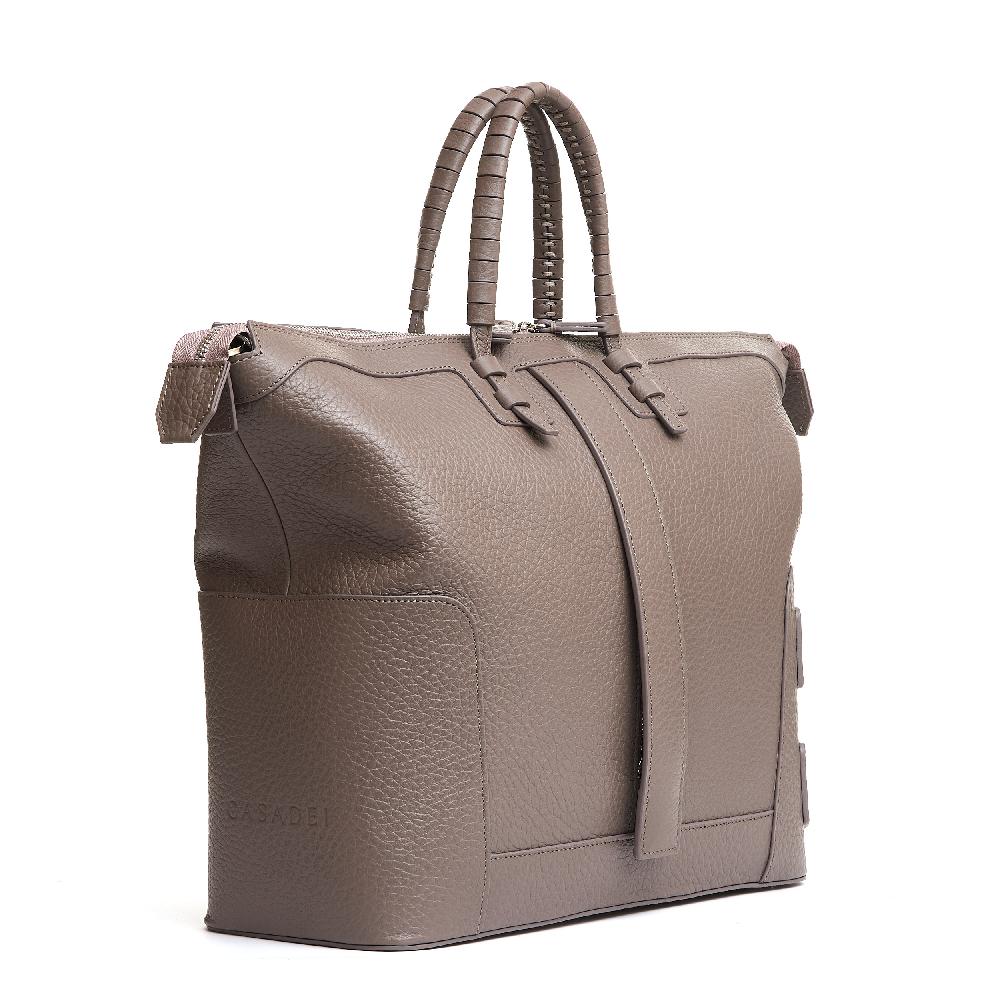 Sorelle Perego borsa doppio manico in pelle martellata caribou Officina