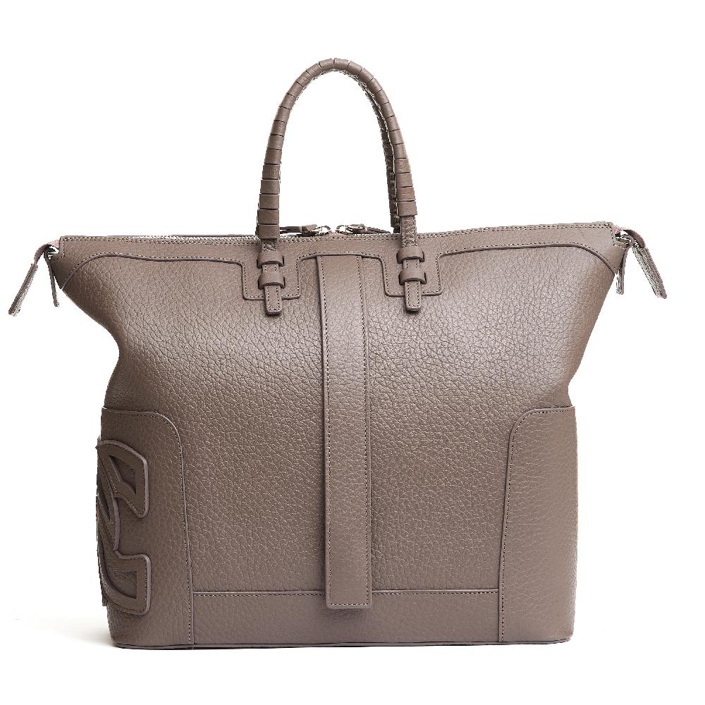 Sorelle Perego borsa doppio manico in pelle martellata caribou Officina