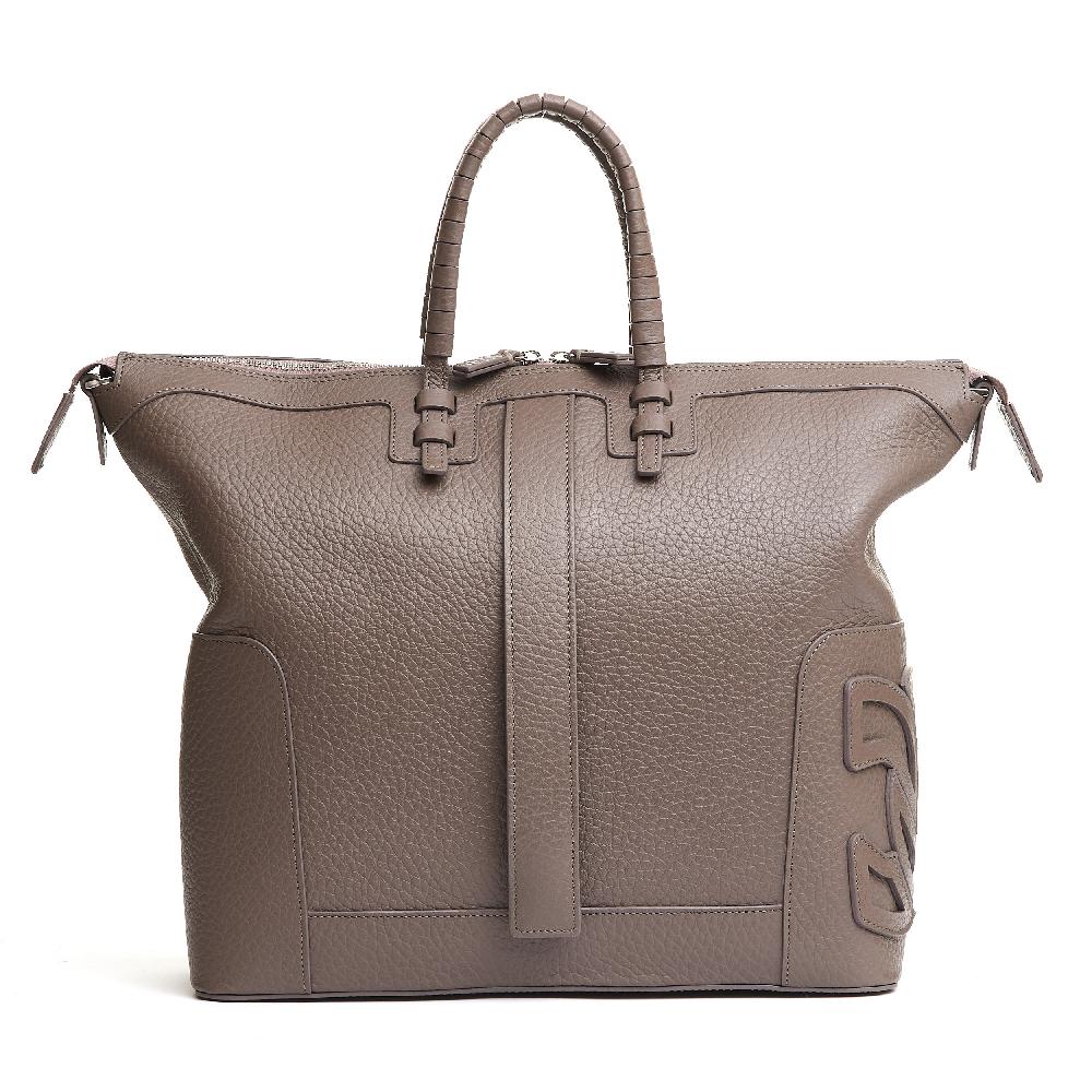 Sorelle Perego borsa doppio manico in pelle martellata caribou Officina
