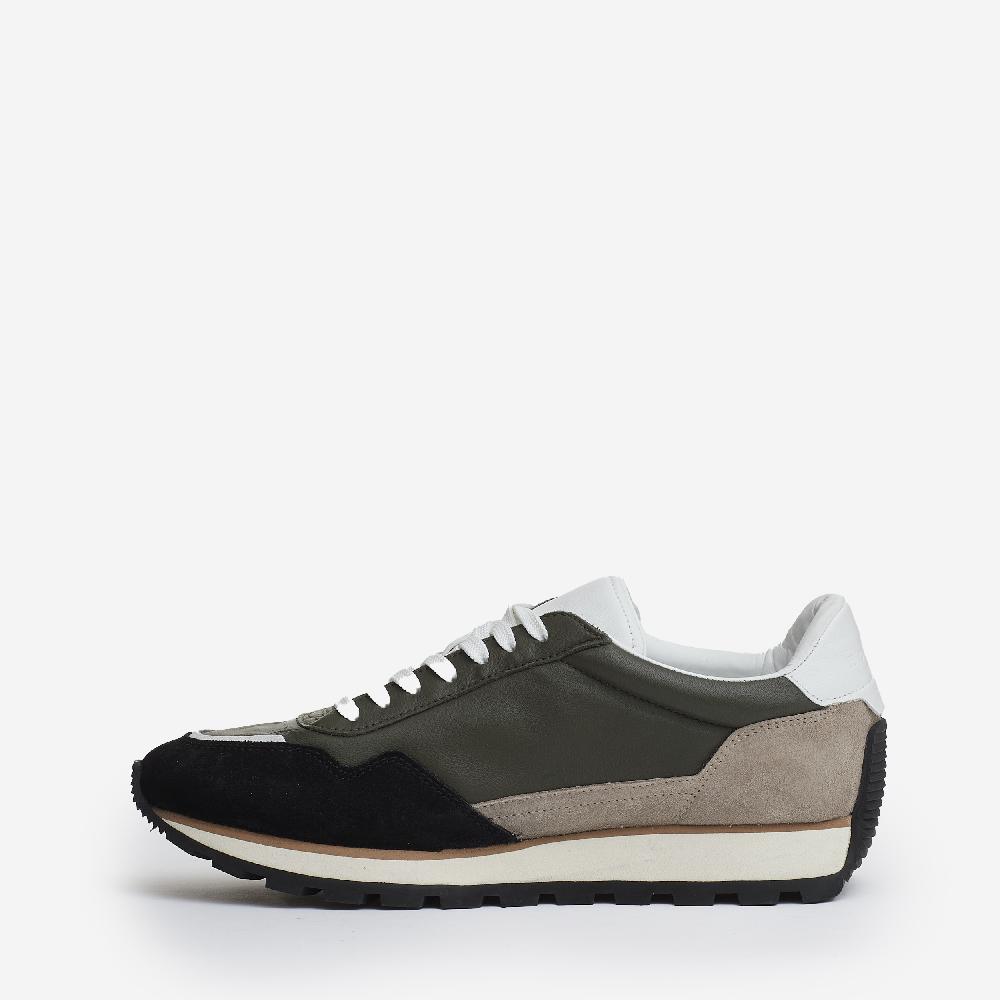 Sorelle Perego running 86er pelle verde camoscio beige e nero Consegna Veloce