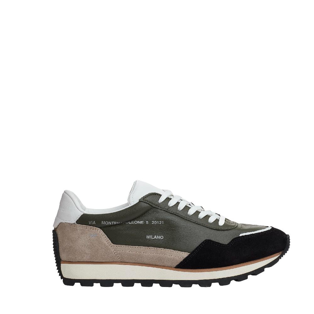 Sorelle Perego running 86er pelle verde camoscio beige e nero Consegna Veloce