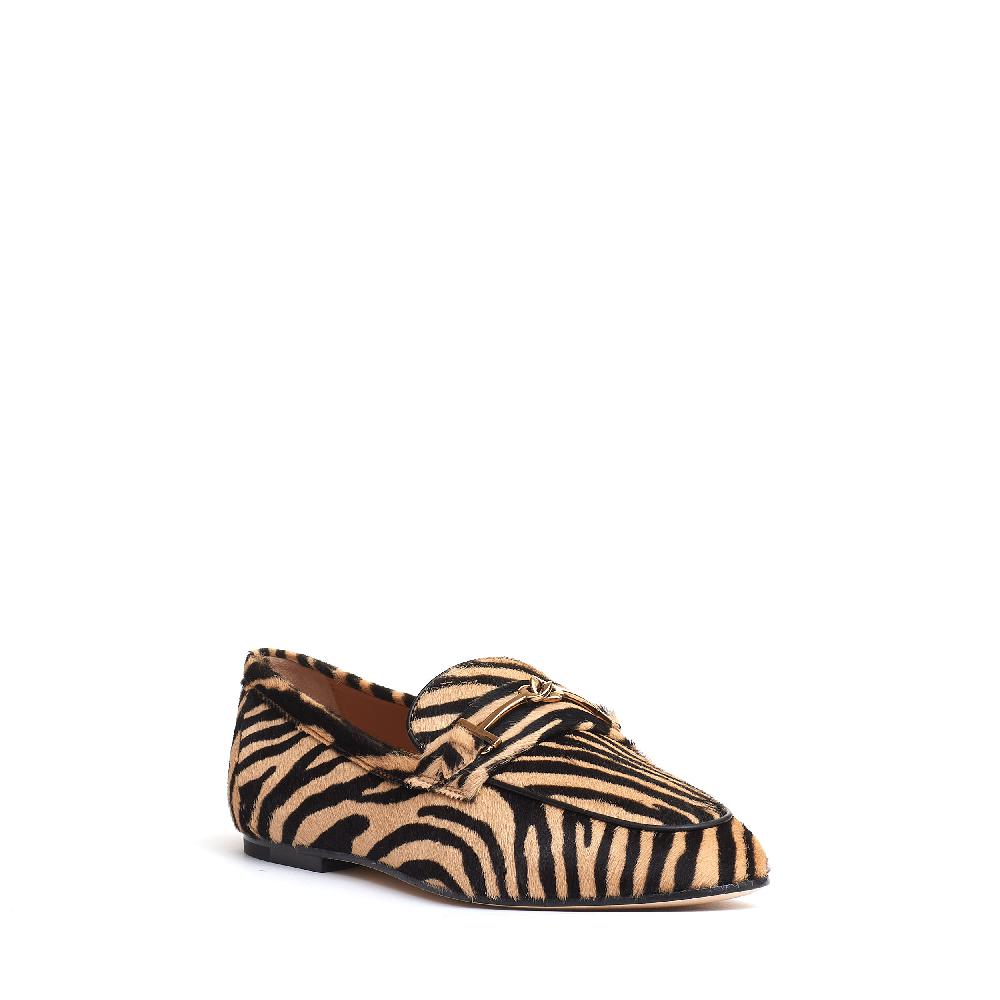 Sorelle Perego mocassino effetto cavallino beige nero Saldi