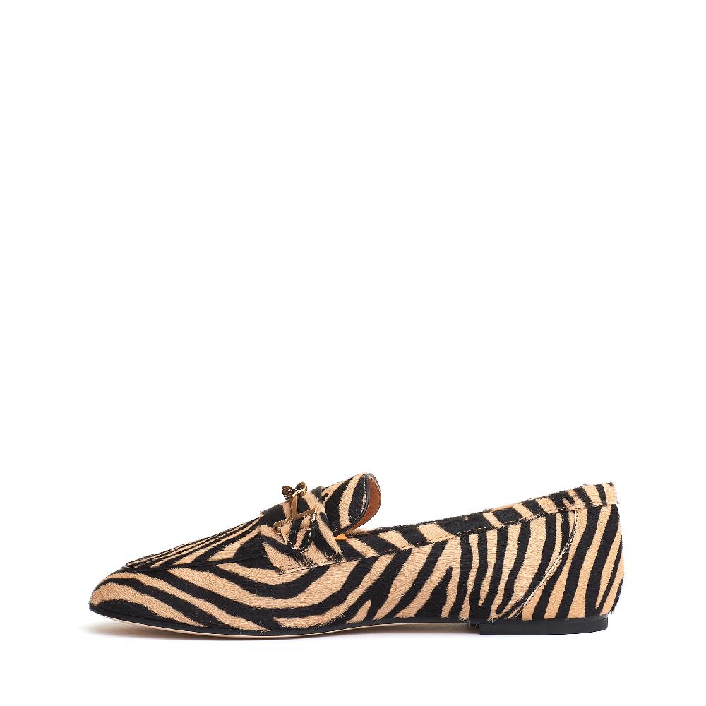 Sorelle Perego mocassino effetto cavallino beige nero Saldi