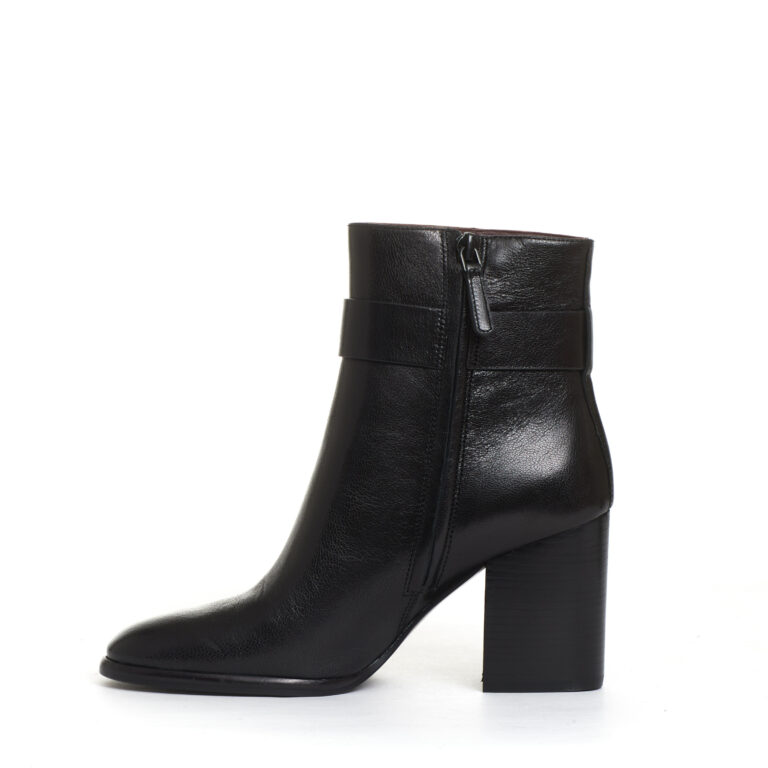 Sorelle Perego stivaletto pelle nera logo tacco 70 mm Sconto di tempo limitato