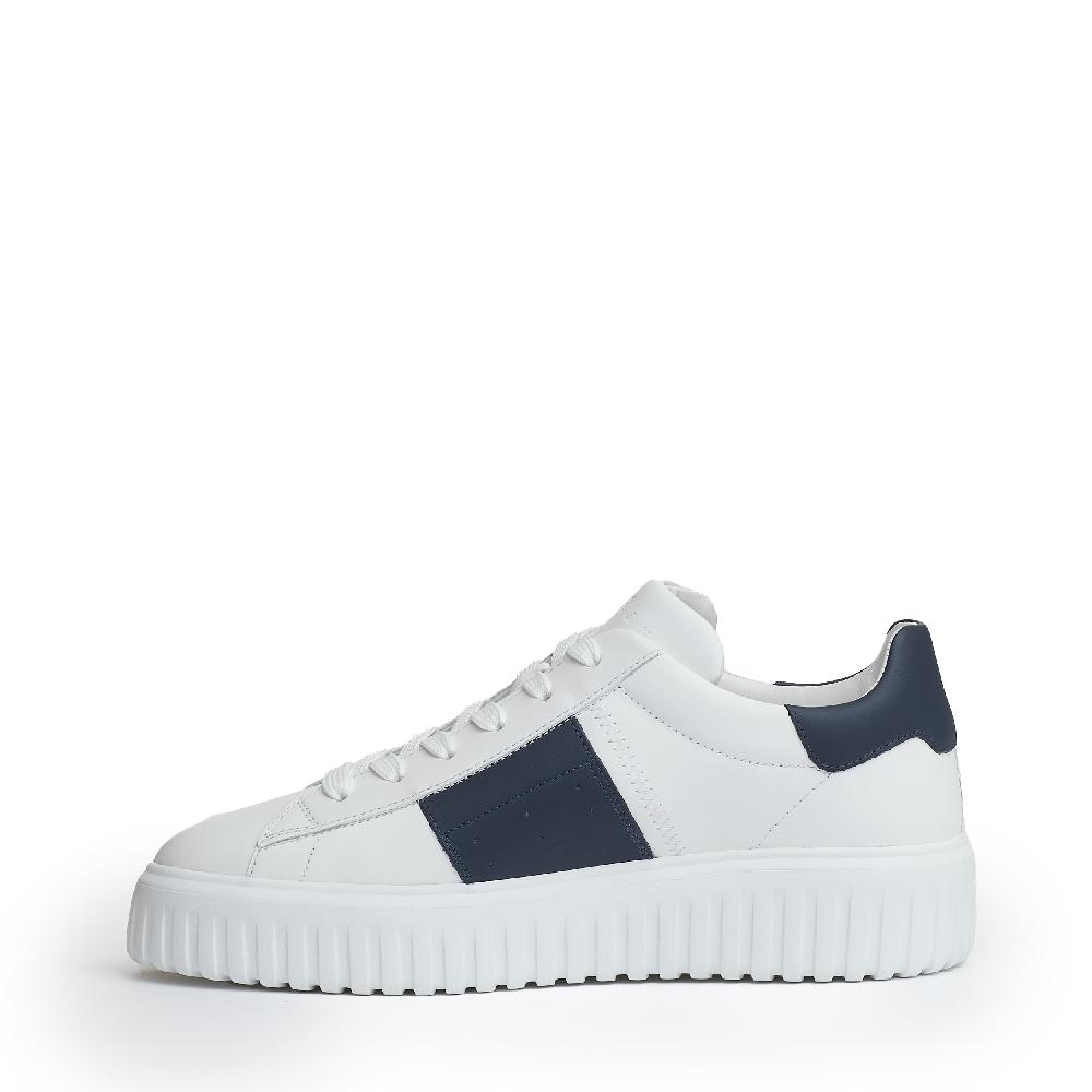 Sorelle Perego h stripe pelle bianco slash blu Flash Sale