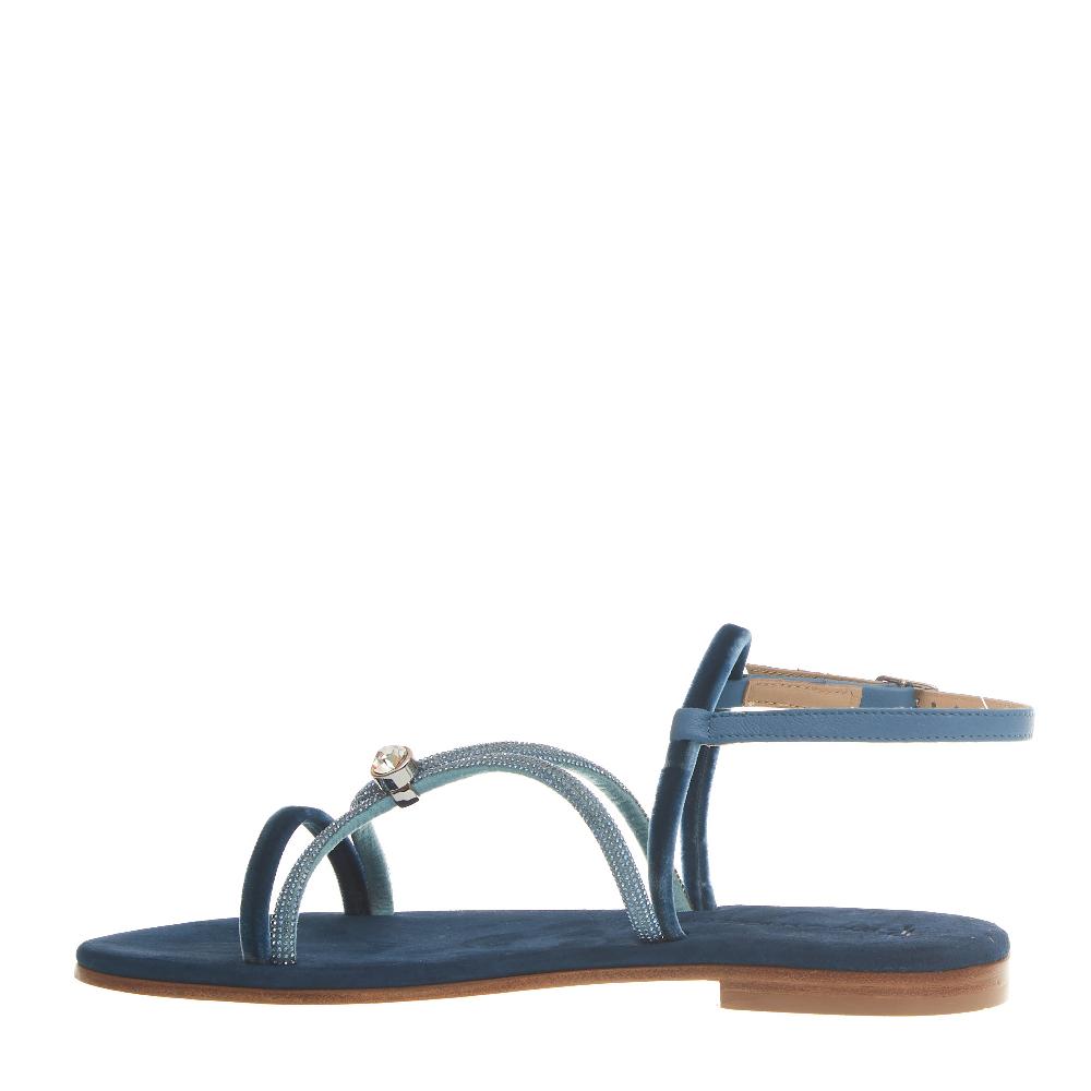 Sorelle Perego sandalo in velluto blu con microcristalli Offerta San Valentino