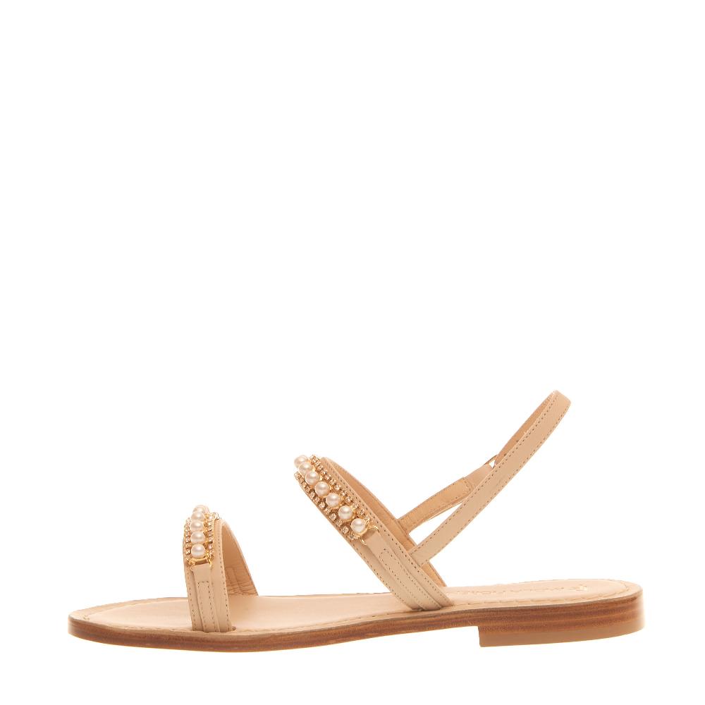 Sorelle Perego sandalo in pelle con perle Vendita calda