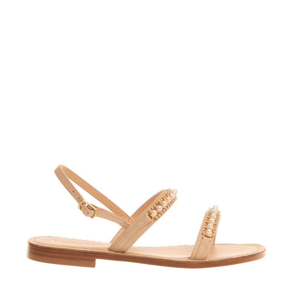 Sorelle Perego sandalo in pelle con perle Vendita calda