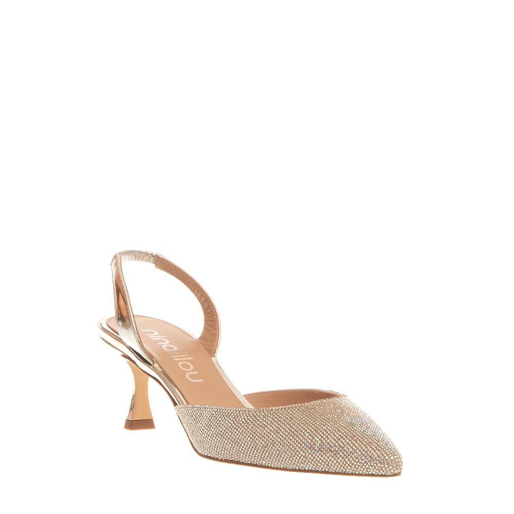 Sorelle Perego slingback strass argento tacco 55 mm Offerta migliore